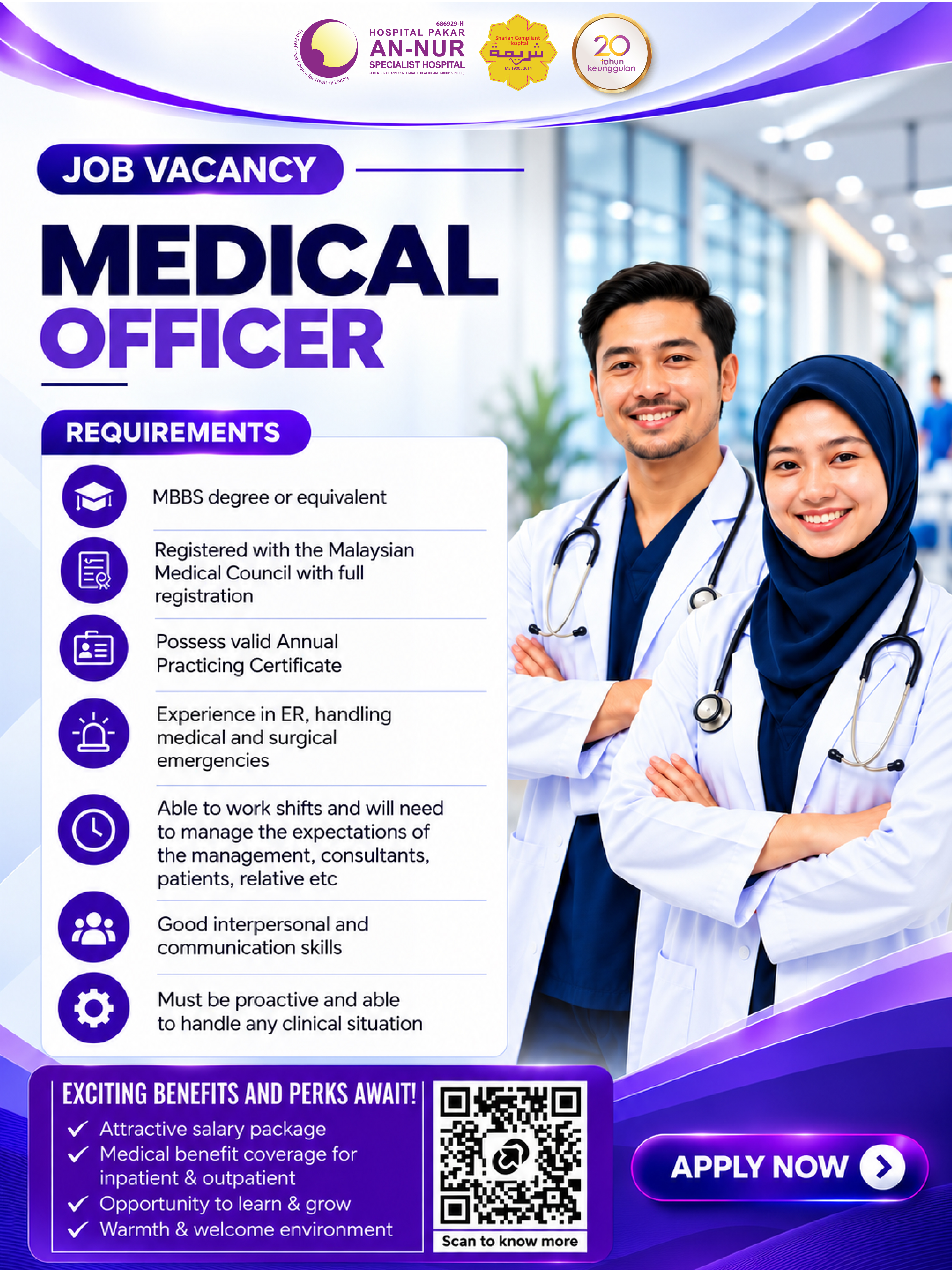 Medical Officer — Jawatan Kosong Hospital Pakar An-Nur Bangi
