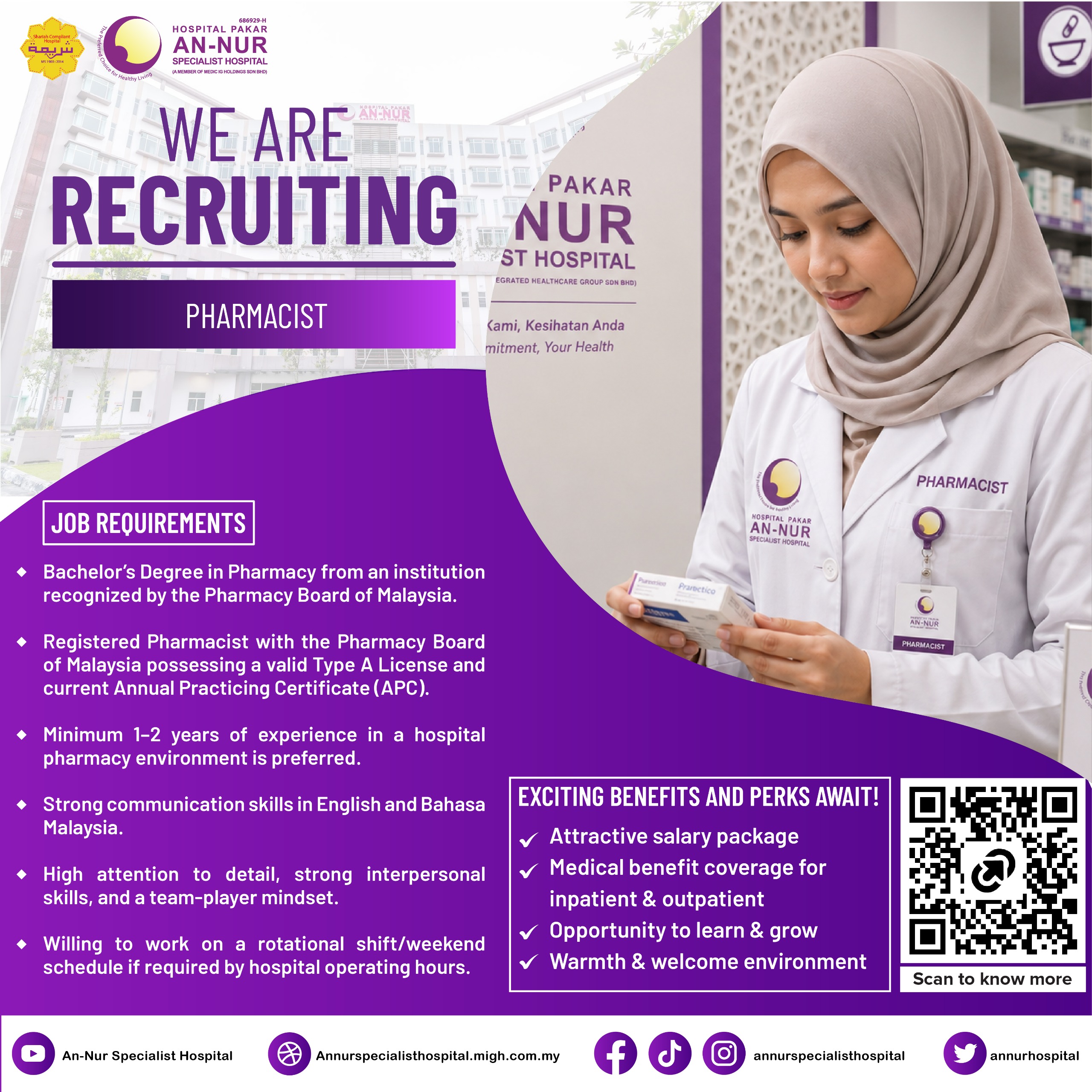 Pharmacist — Jawatan Kosong Hospital Pakar An-Nur Bangi