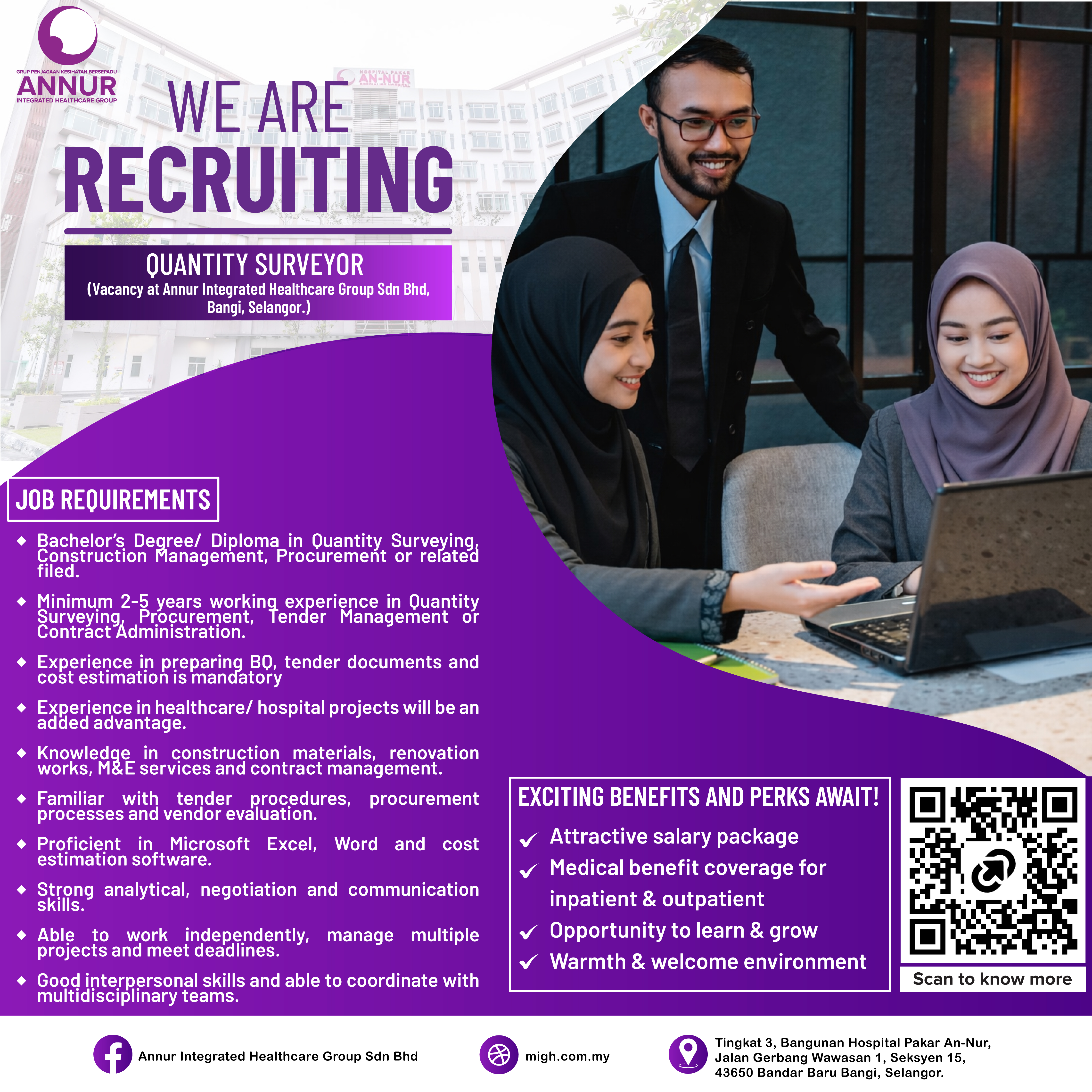 Quantity Surveyor — Jawatan Kosong Hospital Pakar An-Nur Bangi
