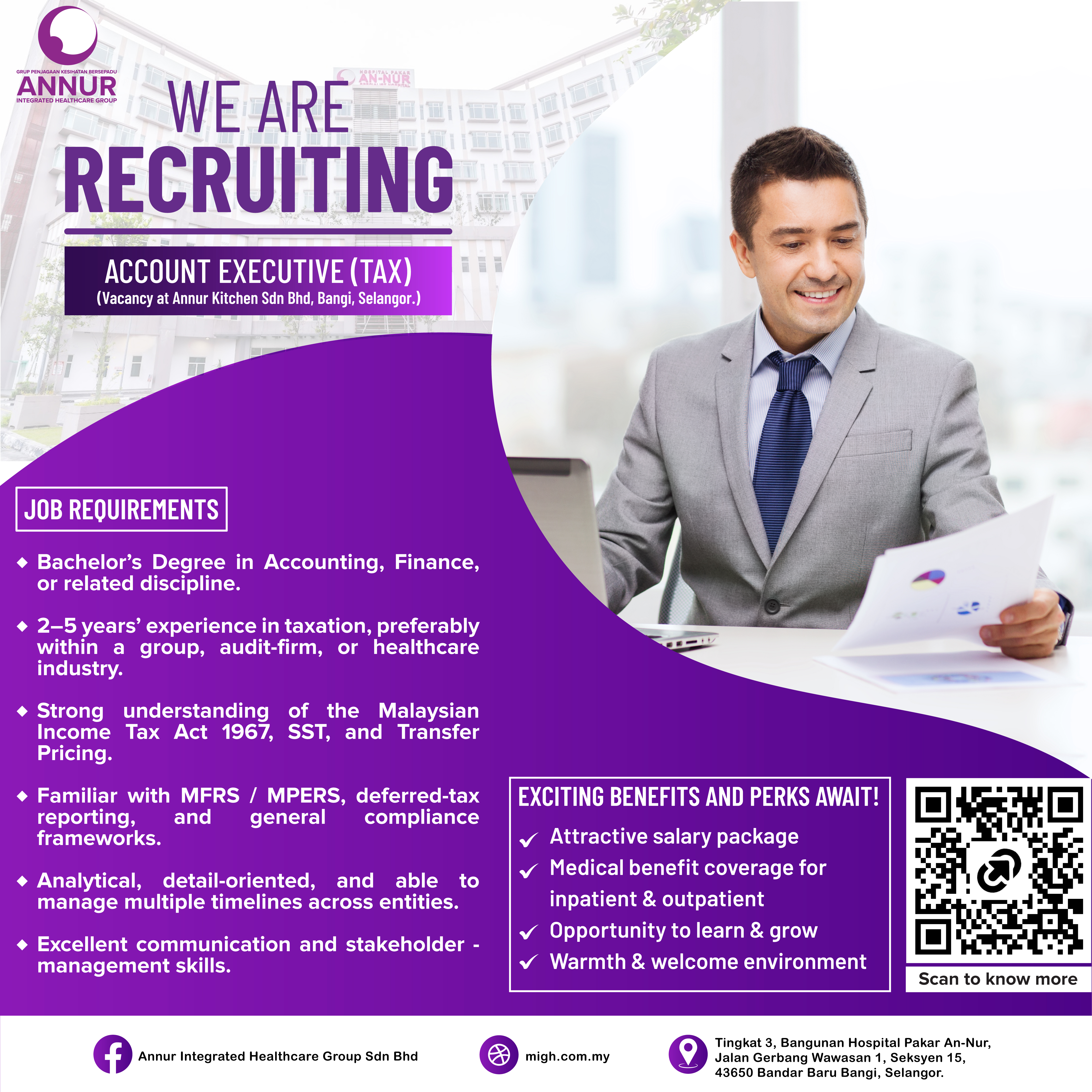 Account Executive (Tax) — Jawatan Kosong Hospital Pakar An-Nur Bangi