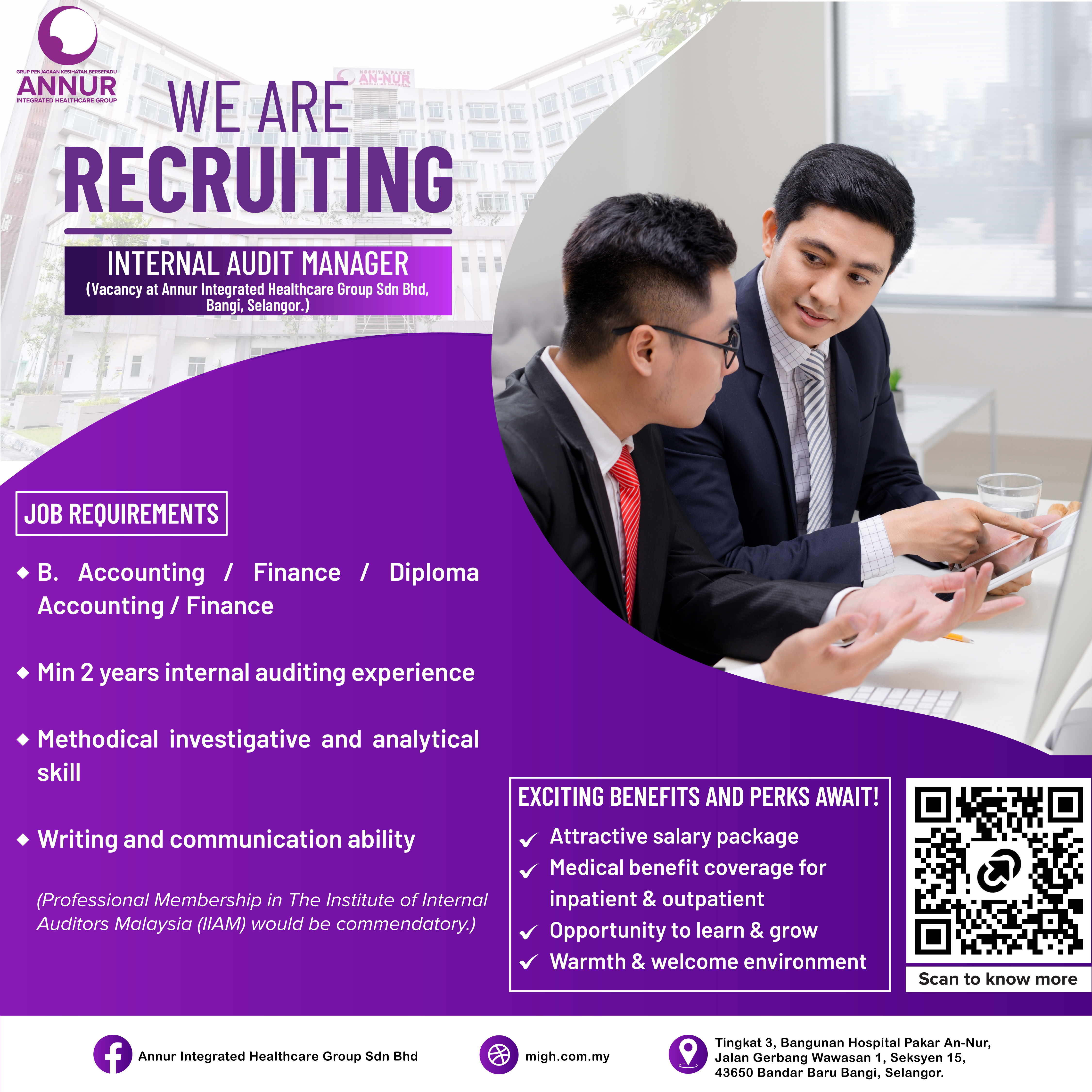 Internal Audit Executive — Jawatan Kosong Hospital Pakar An-Nur Bangi